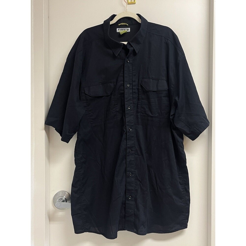 First Tactical Ripstop Shirt Black Utility Pockets Button Up Short Mens 3XL